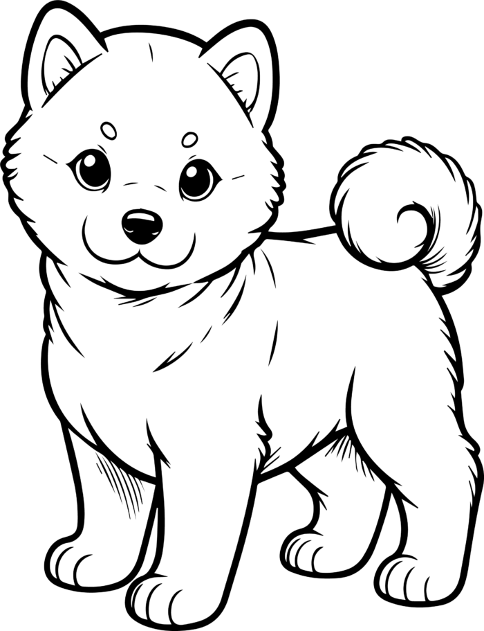 Shiba Inu Puppy Coloring Page