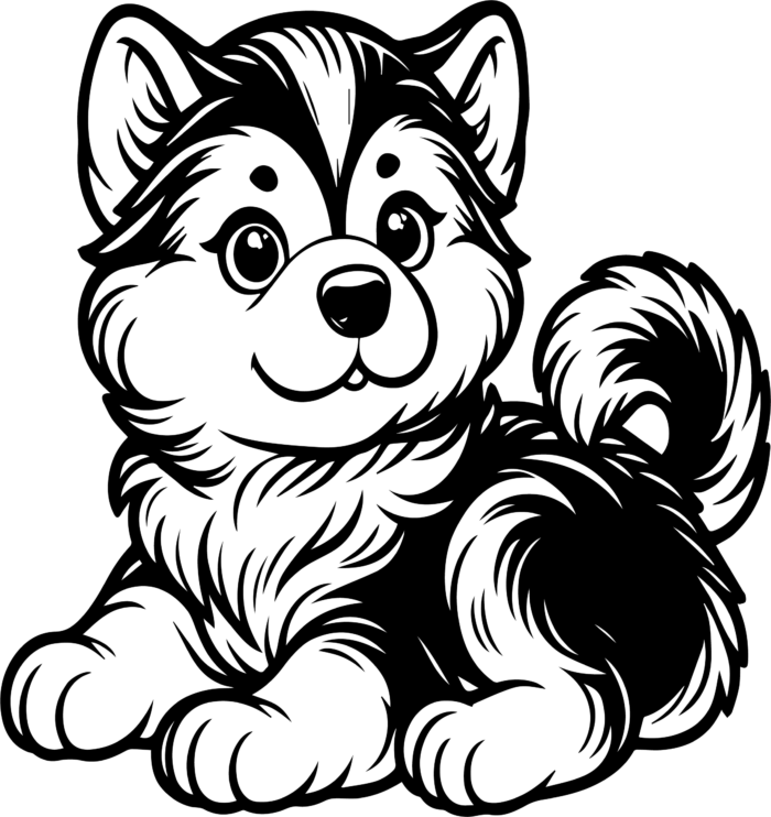 Siberian Husky Puppy Coloring Page