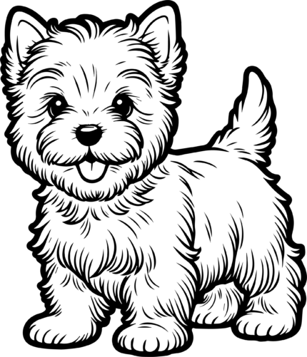 West Highland White Terrier Puppy Coloring Page