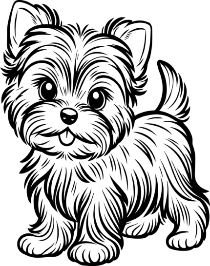 Yorkshire Terrier Puppy Coloring Page